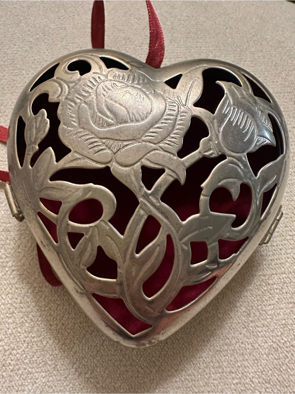 Vintage Lenox Kirk Stieff silver-plated friendship heart ornament - Picture 7 of 8